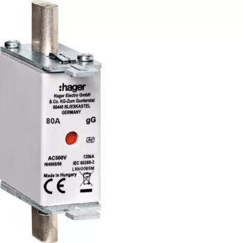 Hager LNH0080M NH000 500V gG 80A sikringsindsats med kombimelder