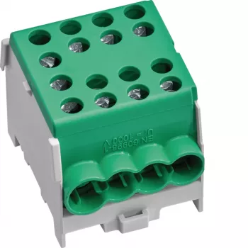 HAGER KH35E8 1-polet hovedlednings-afgreningsklemblok, 10-35 mm², 125 A, grøn