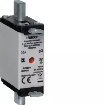 Hager NH-sikringselement LNH0035MK NH000 gG 500V 35A med isolerhåndtag