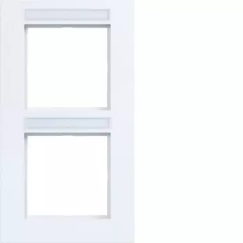Hager Berker A.8 2-fach vertikal ramme, polarhvid blank WAD8203WG