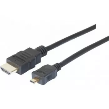 EXERTIS CONNECT Micro HDMI-kabel High Speed med Ethernet, forgyldt, HDMI Type-A til Micro HDMI Type-D, 1,0 m 128490