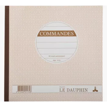 Le Dauphin Manifold Commandes ordreformularblok, 210 x 210 mm, 2-delt selvdublerende, 50 sæt, hvid/gul (1172D)
