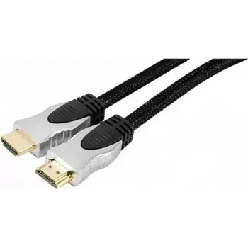 EXERTIS CONNECT high-speed HDMI-kabel med Ethernet, forgyldt, flettet, 1,5 m, sort 127899