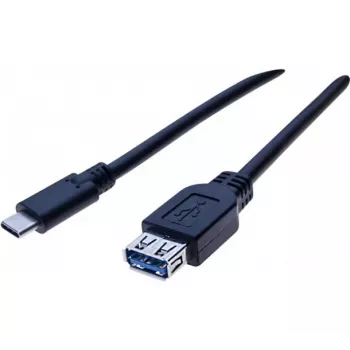 EXERTIS CONNECT USB-C til USB-A adapterkabel, 50 cm, sort 150319