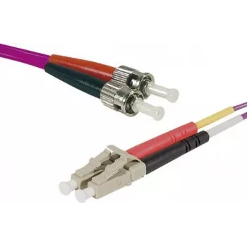EXERTIS CONNECT Eco OM4 fiber-patchkabel LC duplex til ST duplex, 50/125 µm, erika-violet, 1,0 m, UPC polish 392791