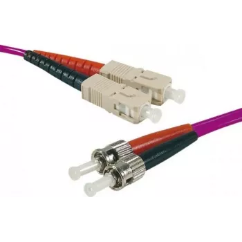 EXERTIS CONNECT OM4 fiber-patchkabel, 50/125 µm, 2x ST til SC duplex, erika-violet, 1 m, UPC 392821