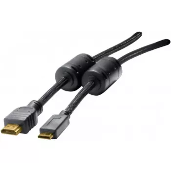 EXERTIS CONNECT Mini-HDMI-kabel, high-speed HDMI, forgyldt, HDMI type A han til Mini-HDMI type C han, 3,0 m 128280