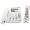 Geemarc AMPLIDECT COMBI-PHOTO 295 snoretelefon til seniorer med telefonsvarer, fototaster, bagbelyst display, hvid