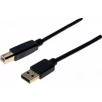 EXERTIS CONNECT USB 2.0 premium-kabel, forgyldt, USB A til USB B, 1,0 m, sort 532427