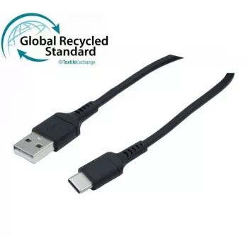Exertis Connect USB 2.0-kabel, 60W, USB-A til USB-C, sort, 1,0 m (532555)