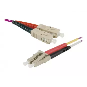 EXERTIS CONNECT 0,5 m OM1 Multimode Glasfiber-patchkabel, SC Duplex til LC Duplex, orange 86600