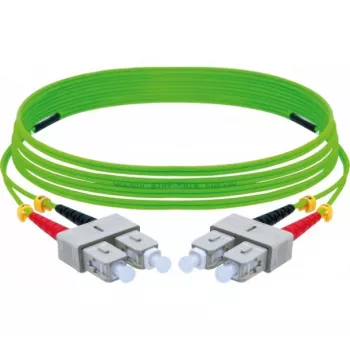 EXERTIS CONNECT OM5 SC duplex til SC duplex LWL-patchkabel, 50/125 µm, UPC, limegrøn, 1 m 392901