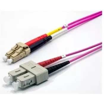 EKIVALAN OM4 Duplex fiber-patchkabel LC/SC, 50/125 µm, lynglilla, 5 m COZOM4DCLC2SE0050A