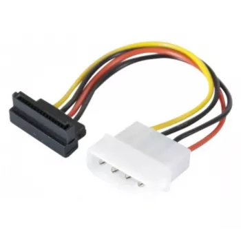 EXERTIS CONNECT SATA-strømadapterkabel, Molex til SATA 4-pin vinklet, Molex til SATA hun vinklet, 15 cm 147553