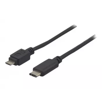EXERTIS CONNECT USB 2.0-kabel, USB Type-C til Micro-B, sort, 1,0 m 150301