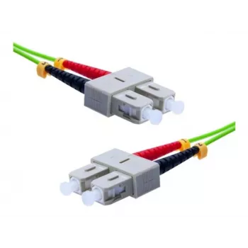 EXERTIS CONNECT OM5 SC duplex til SC duplex fiberpatchkabel, 50/125 µm, UPC, limegrøn, 2 m 392902