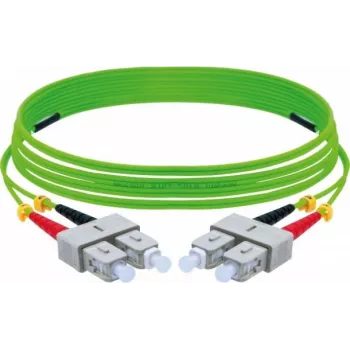 EXERTIS CONNECT OM5 SC duplex til SC duplex fiberpatchkabel, 50/125 µm, LSZH, limegrøn, 10 m 392906