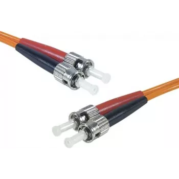 Exertis Connect ST/UPC til ST/UPC multimode duplex fiberpatchkabel, OM2 50/125 µm, LSZH, orange, 10 m 392716