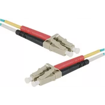 EXERTIS CONNECT HD OM3 LC duplex fiberpatchkabel, 50/125 µm, aqua, 0,5 m 392720