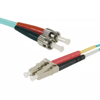 EXERTIS CONNECT fiberpatchkabel Eco, 50/125 µm, OM3-fiber, LC duplex til ST duplex, aqua, 3,0 m, UPC Polish 392733