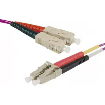 Exertis Connect LC/UPC til LC/UPC OM4 multimode duplex Uniboot-patchkabel, 1 m, erika violet, LSZH 392951