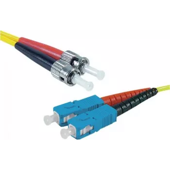 Exertis Connect ST/UPC til SC/UPC singlemode duplex OS2 fiberpatchkabel, 3 m, gul 392883