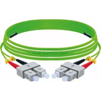 EXERTIS CONNECT OM5 SC duplex til SC duplex UPC fiberpatchkabel, 50/125 µm, limegrøn, 5 m 392904
