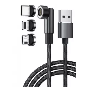Exertis Connect USB 3-i-1-ladekabel med USB-C, Micro-B, Lightning (640297)