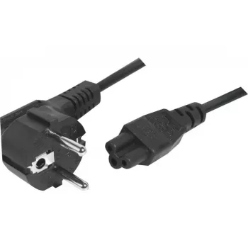 Exertis Connect vinklet Schuko-til-IEC-C5-netkabel, sort, 1,0 m 808359