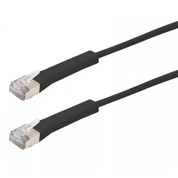 Exertis Connect Cat. 6A F/FTP vinklet patchkabel, halogenfri, sort, 0,3 m (854011)