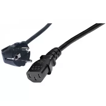 Exertis Connect vinklet Schuko-til-IEC-C13-strømkabel, 1 m, sort 808008