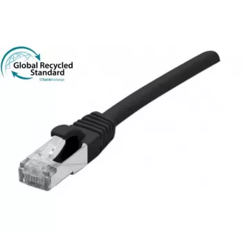 EXERTIS CONNECT Cat. 6A S/FTP patchkabel, 1 m, sort, halogenfri TPE, GRS-certificeret, snagless 854548