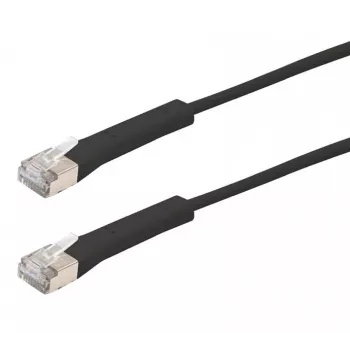 Exertis Connect RJ45-patchkabel, Cat. 6A, F/FTP, vinklet, halogenfri, sort, 2,0 m (854014)