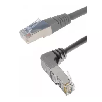 Exertis Connect Cat. 6A S/FTP patchkabel, vinklet til lige, grå, 2 m 854304
