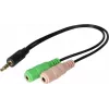 Exertis Connect CTIA headset-adapter - 3,5 mm TRRS til dual TRS (hovedtelefon-/mikrofon-splitter) 721135