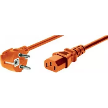 EXERTIS CONNECT netkabel, vinklet Schuko-stik til IEC C13-bøsning, orange, 0,6 m (808071)