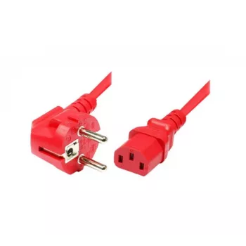Exertis Connect vinklet Schuko-til-IEC-C13-netkabel, rød, 5 m 808029