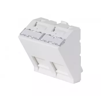 EXERTIS CONNECT blindpladeindsats 45x45 mm til 2 keystone-moduler, 30°, signalhvid RAL 9003 911711