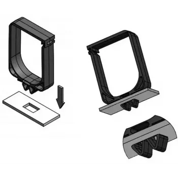 IT-BUDGET kabelstyringsholder plastik - HxB 60 x 40 mm - klikbefæstelse i 19 inch-niveau - sort (01900651010)