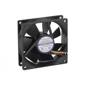 Exertis Connect Evercool 80 mm kabinetblæser – glitleje, 2000 omdr./min., 26,5 CFM, sort 910184