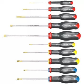 Facom Protwist® universal-skruetrækkersæt 10-delt SL/PH/PZ ATW.J10PB