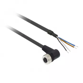 TMSS GERMANY Telemechanique Sensors M12-bøsning 4-polet lige PUR-kabel, 10m, sort, IP67 XZCP1241L10