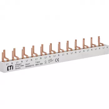 ETI 002921150 isoleret stift-samleskinne SKN0021/10 til ETIMAT 1N, KZS 1M, 1-polet, 10 moduler, 63 A