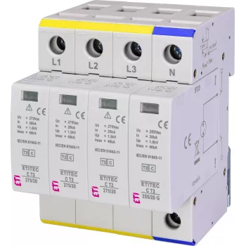ETI ETITEC C T2 275/20 3+1 overspændingsbeskyttelse type 2, 275 V AC, 4-polet 002440403
