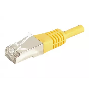 EXERTIS CONNECT Cat.6a F/UTP patchkabel, 7,5 m, gul, 10 Gbps, slim bøjningsbeskyttelse 859568