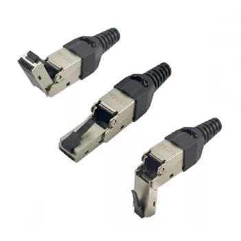 EXERTIS CONNECT feltkonfektionerbar RJ45-stik, Cat.6A, STP, justerbar vinkel (920822)