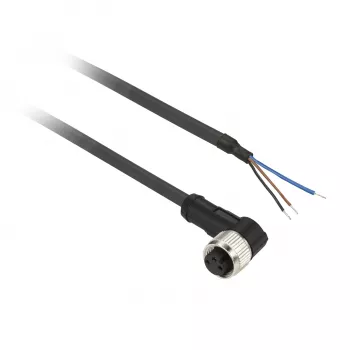 TMSS GERMANY Telemechanique Sensors M12-bøsning præfabrikeret forbindelseskabel, 4-polet, 5 m PUR, sort, lige, IP67/IP65/IP69K, 4A, 250V AC/DC, OsiSense XZ-serie - XZCP0666L5