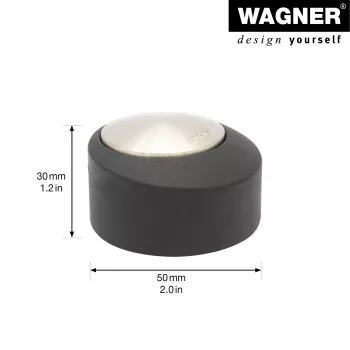 Wagner Design Yourself EH 5181 gulv-dørstopper, zinkstøbegods med gummibuffer, mat nikkel, 50 mm 15518111