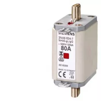 Siemens SENTRON NH-sikringsindsats, størrelse NH00, gG, 100 A, 500 V AC / 250 V DC, knivkontakter 3NA68307