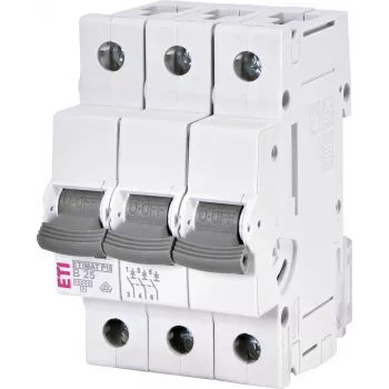 ETI ETIMAT P10 3-polet B25 25A 10kA automatsikring, 415V AC/DC